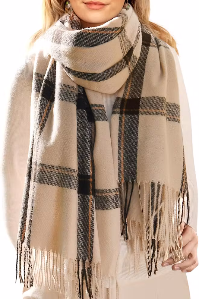 FURTALK Plaid Scarf