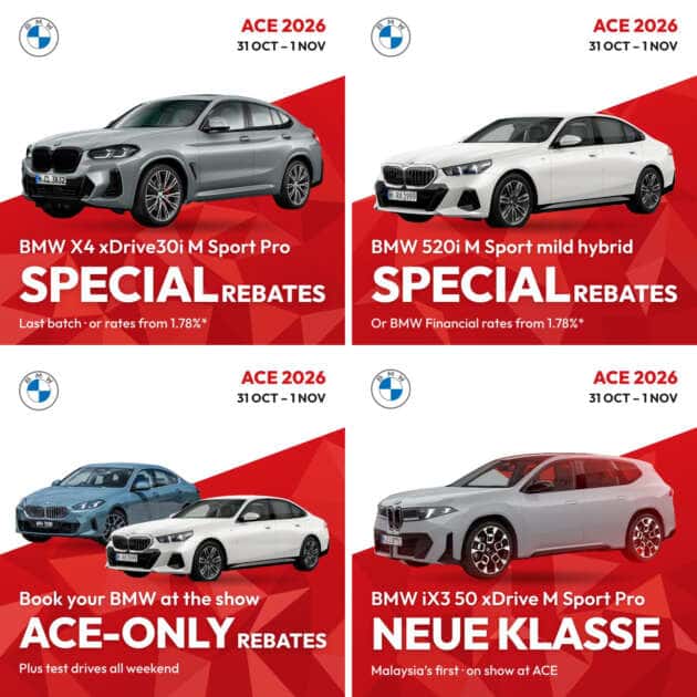 BMW X4 and 520i special rebates, ACE-only rebates and the new iX3 at ACE 2026