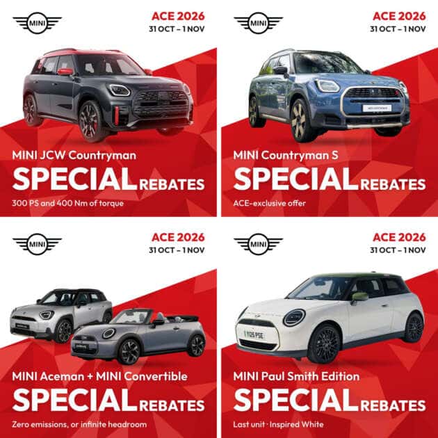 MINI special rebates at ACE 2026 on the JCW Countryman, Countryman S, Aceman, Convertible and Paul Smith Edition