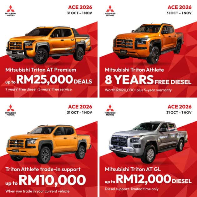 Mitsubishi Triton deals at ACE 2026: AT Premium, Athlete free diesel, trade-in support and AT GL diesel support