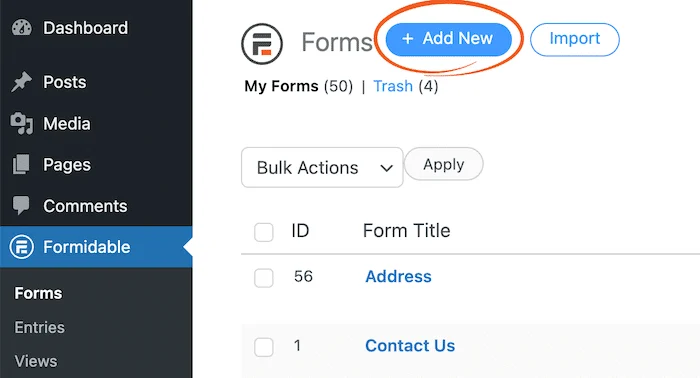Add new form