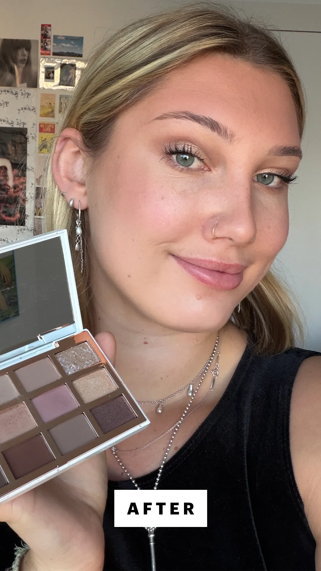 Allure associate social media manager Katie Gunderman after applying the Anastasia Beverly Hills Genesis Eyeshadow Palette