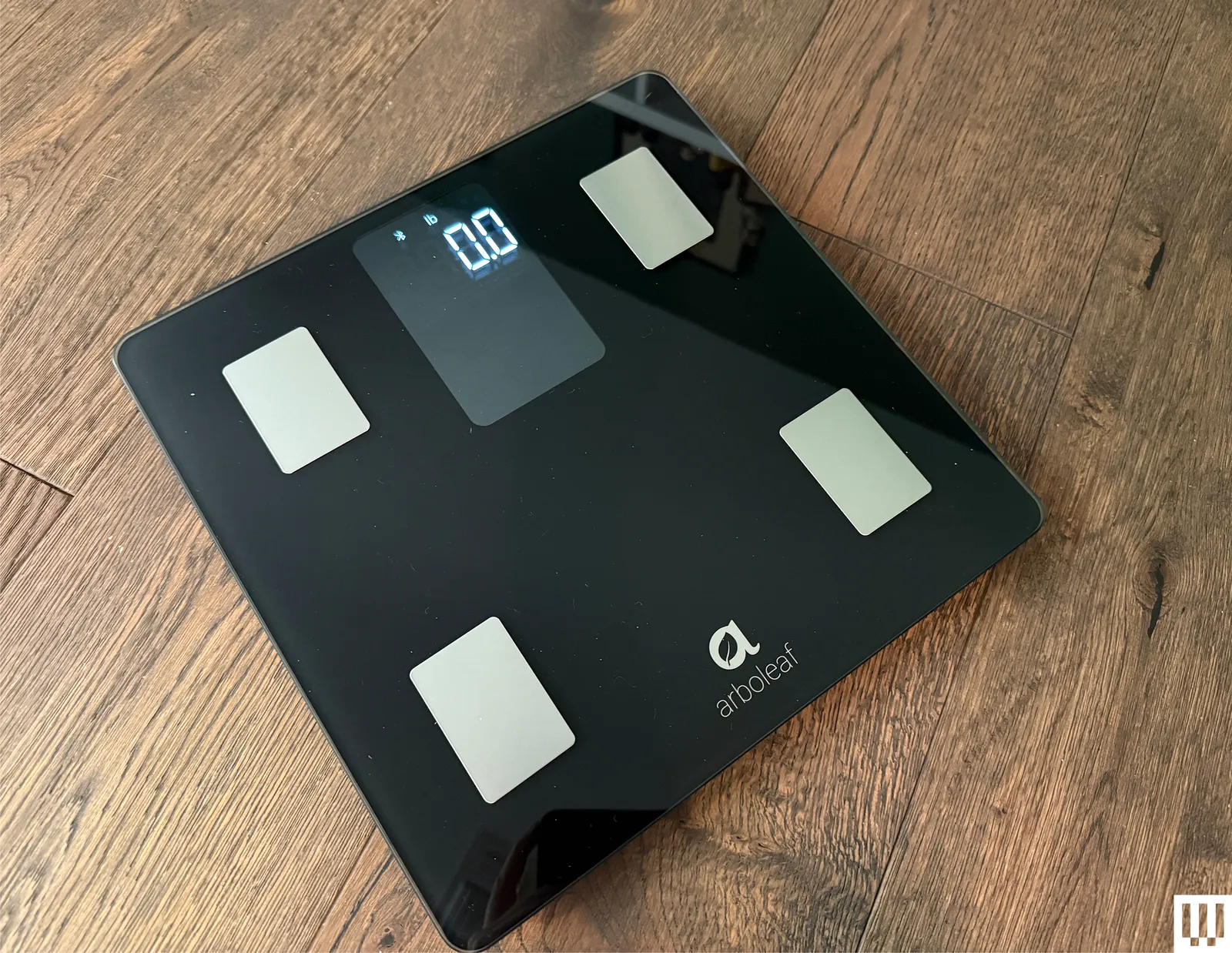 Black digital scale with small screen