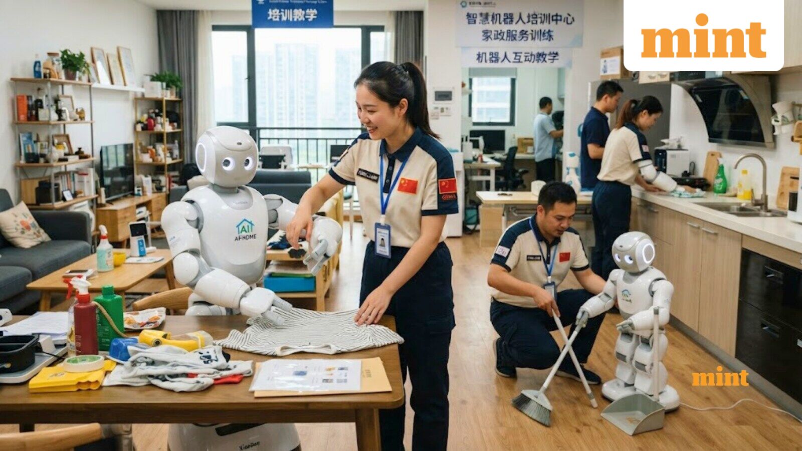Workers in China are teaching robots everyday chores, earning ₹57,000 monthly by folding clothes, sweeping floors, more