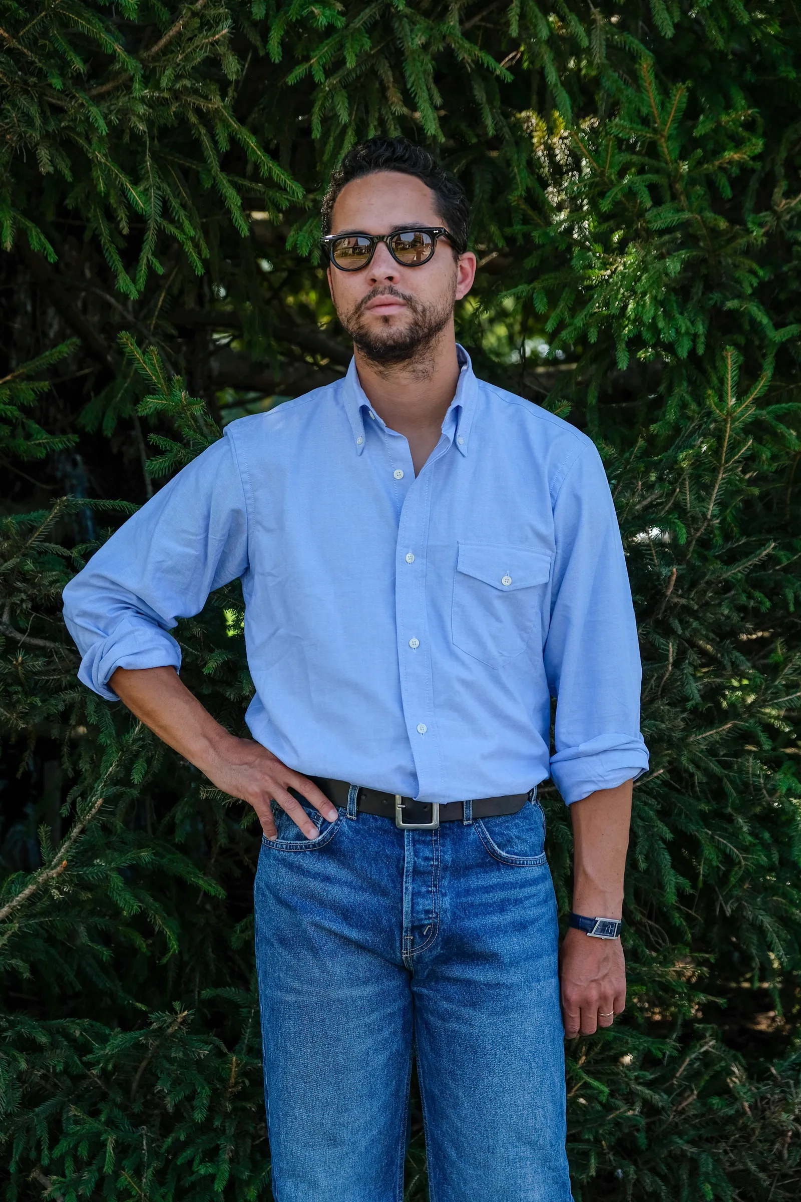 Image may contain Clothing Sleeve Pants Shirt Jeans Adult Person and Standing