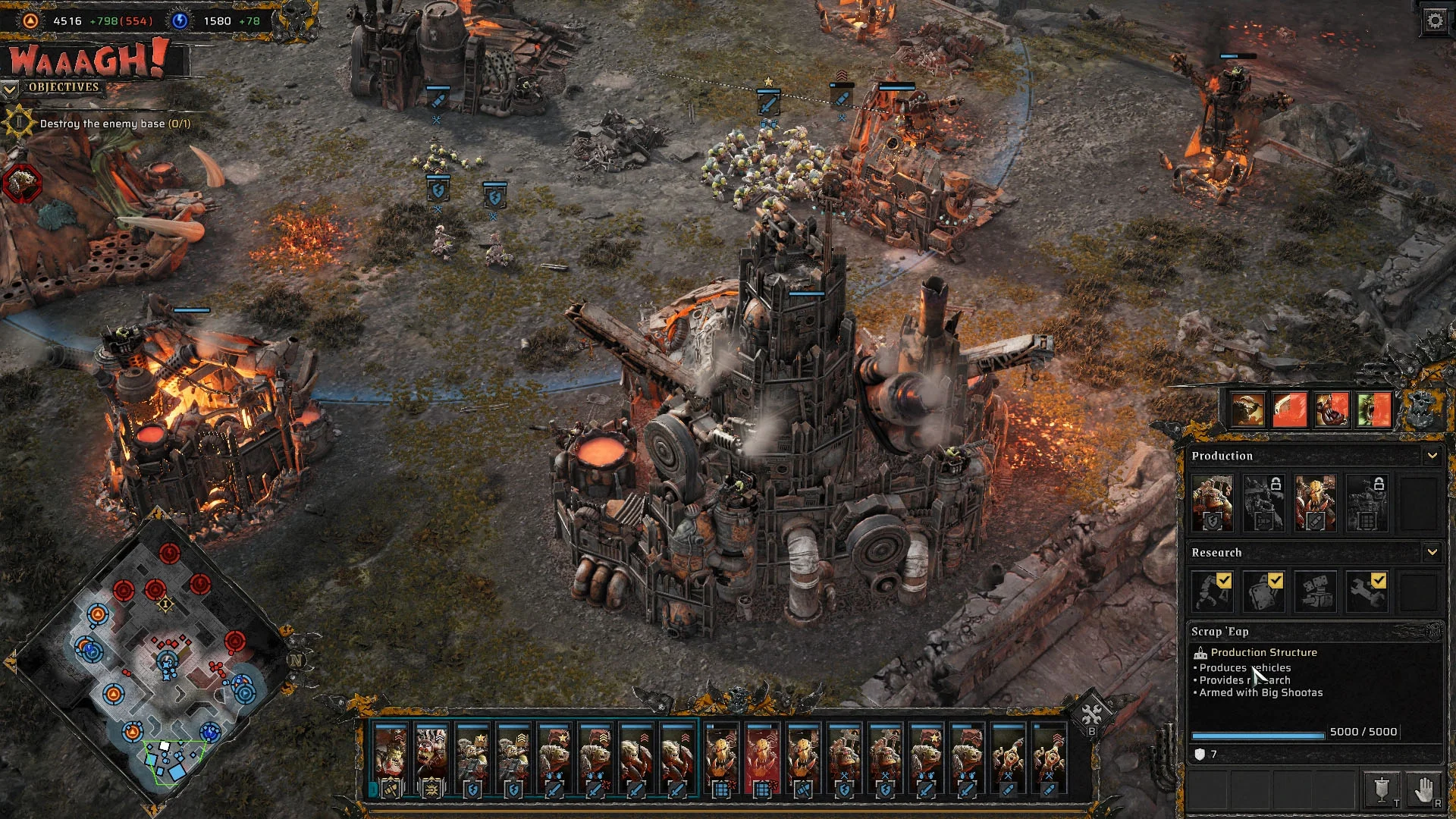 An Ork base n Dawn of War 4