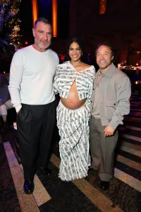 NEW YORK, NEW YORK - OCTOBER 20: (L-R) Liev Schreiber, Zazie Beetz and Stephen Graham attend the world premiere of the upcoming Apple TV series “Nocturne” at Gotham Hall on October 20, 2026 in New York City. “Nocturne