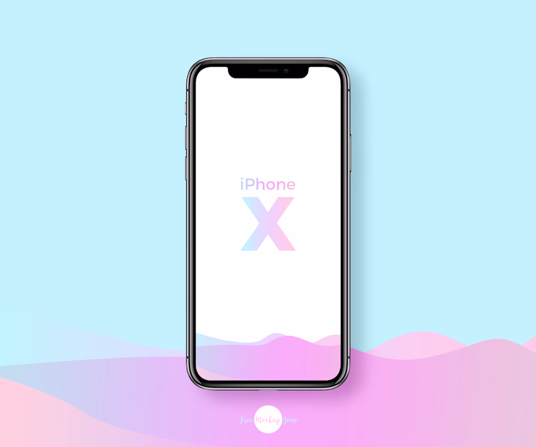 Free Front Screen iPhone X Mockup PSD