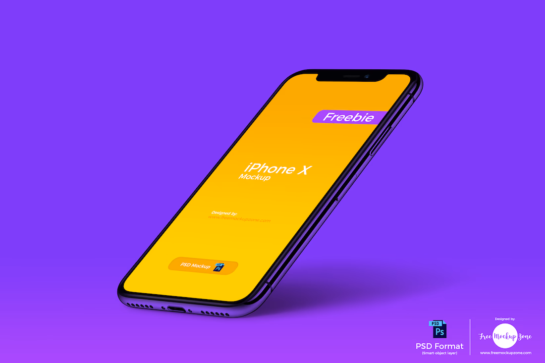 Free angle iPhone X Perspective Mockup