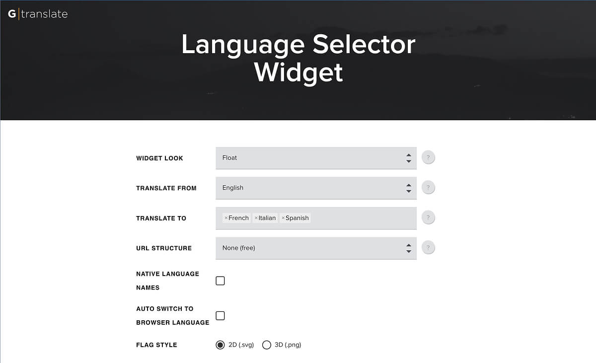 GTranslate's Website Translator Widget