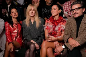 Alexa Demie, Nicole Kidman, Dua Lipa and Pedro Pascal at the Chanel fashion show as a part of Paris RTW Spring/Summer 2027 fashion week on October 05, 2026 in Paris, France. (Photo by Swan Gallet/WWD via Getty Images)