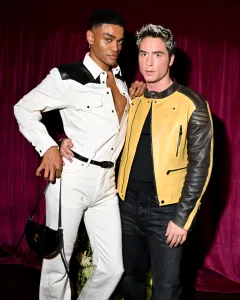 Owen Thiele and Benito Skinner at the Who What Wear 20th Anniversary Party held at Chateau Marmont on October 15, 2026 in Los Angeles, California. (Photo by Katie Flores/WWD via Getty Images)