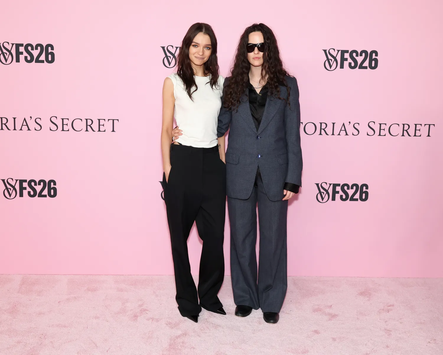 Esmé Creed-Miles and Daisy Maybe attend the Victoria's Secret Fashion Show at Sony Pictures Studios in Culver City, Calif. on Oct. 18, 2026.