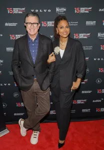 MONTCLAIR, NEW JERSEY - OCTOBER 23: Stephen Colbert and Ava DuVernay attend the 