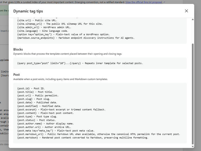 llms.txt generator WordPress