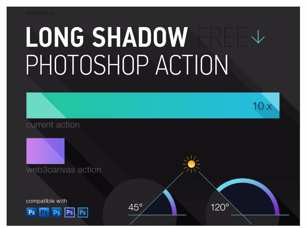 Long Shadow Photoshop Action