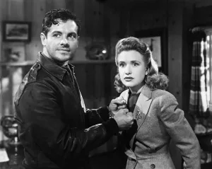 SABOTEUR, from left: Robert Cummings, Priscilla Lane, 1942