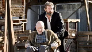 LOGAN, l-r: Patrick Stewart, Hugh Jackman, 2017. ph: Ben Rothstein/TM & copyright © 20th Century Fox Film Corp. All rights reserved./courtesy Everett Collection