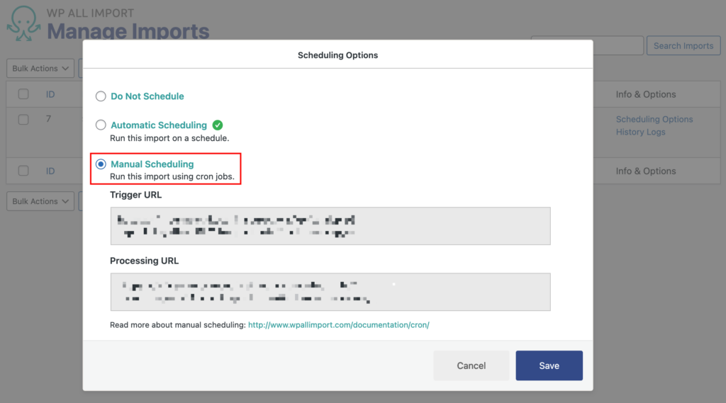 Manual Cron Jobs Check URLs