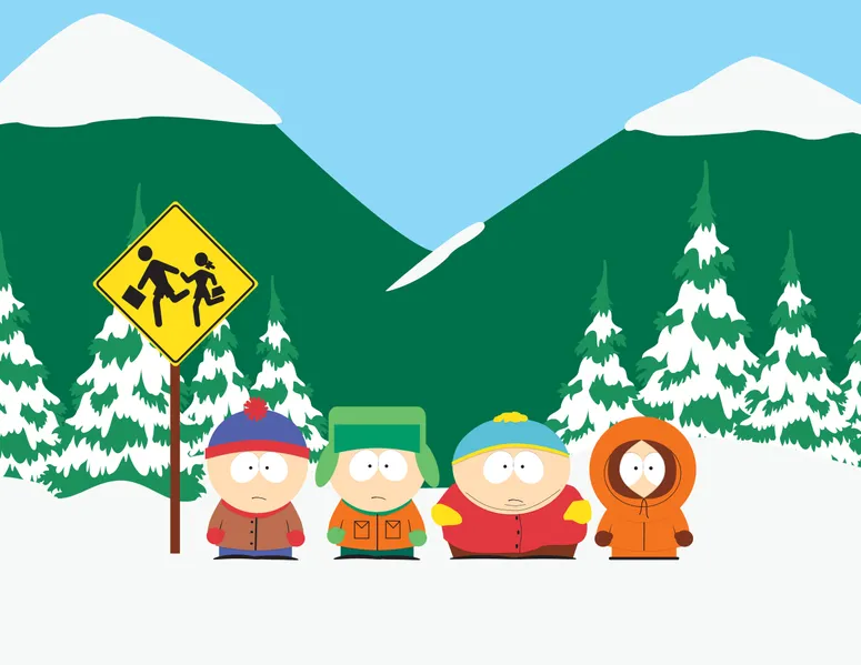 SOUTH PARK, from left: Stan Marsh, Kyle Broflovski, Eric Cartman, Kenny McCormick, (2014). ©Comedy Central / Courtesy: Everett Collection 