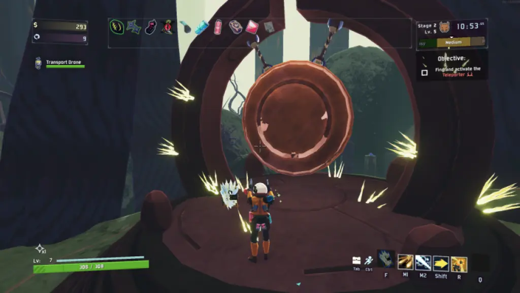 Activating the shrine in Risk of Rain 2