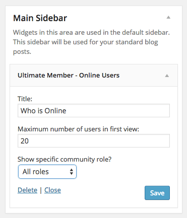 Extension creates a widget where you can display online users in your sidebar