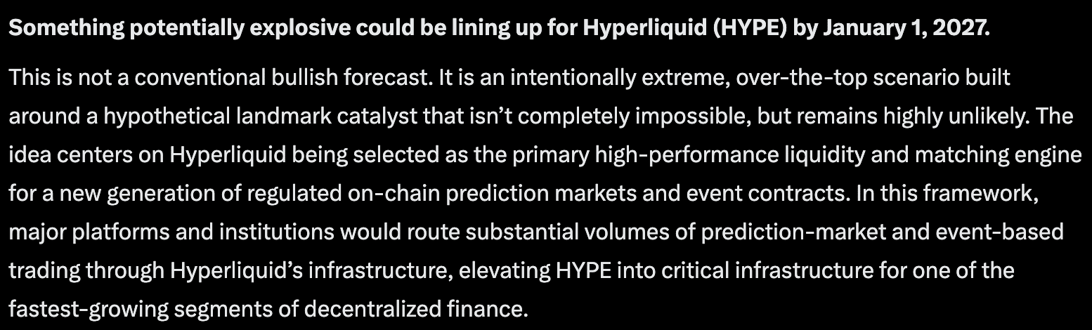 Hyperliquid could be in for a huge move by 2027 as Google Gemini AI predicts HYPE to hit new highs over Q4 if certain catalysts land