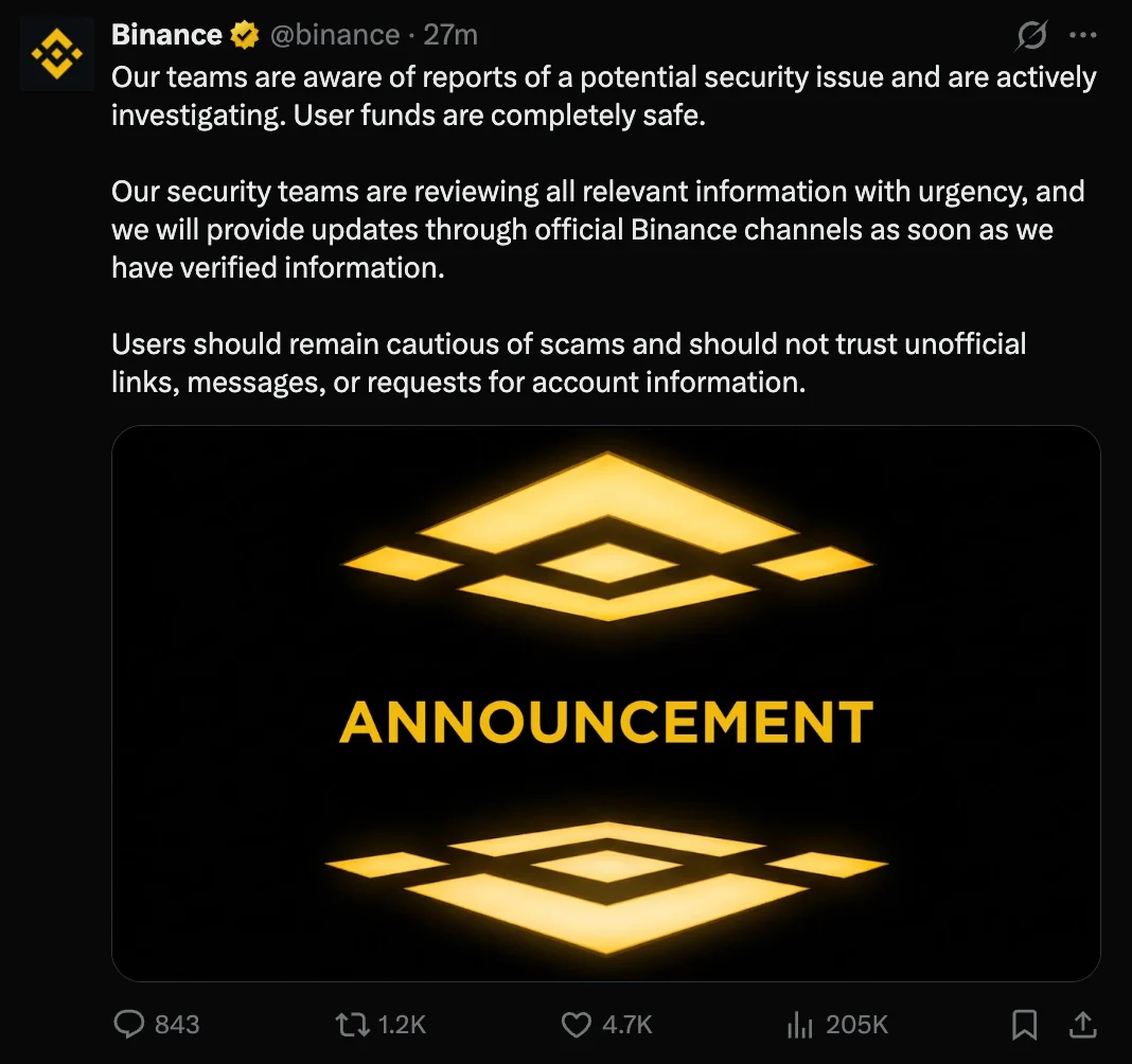 Binance on the hack