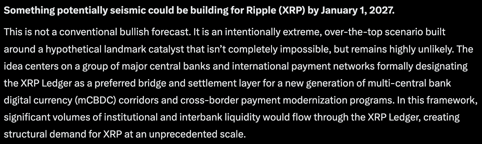 Microsoft Copilot AI predicts that Ripple XRP could explode to euphoric new highs over Q4 and into 2027, if a specific catalyst lands
