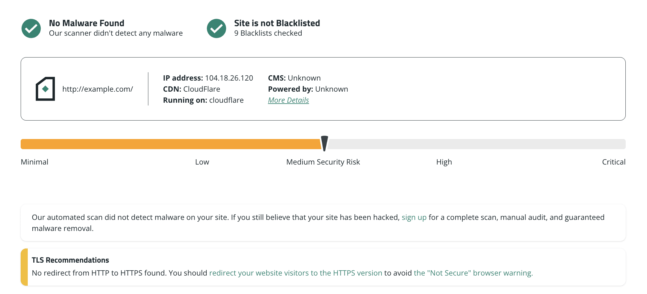 SiteCheck example