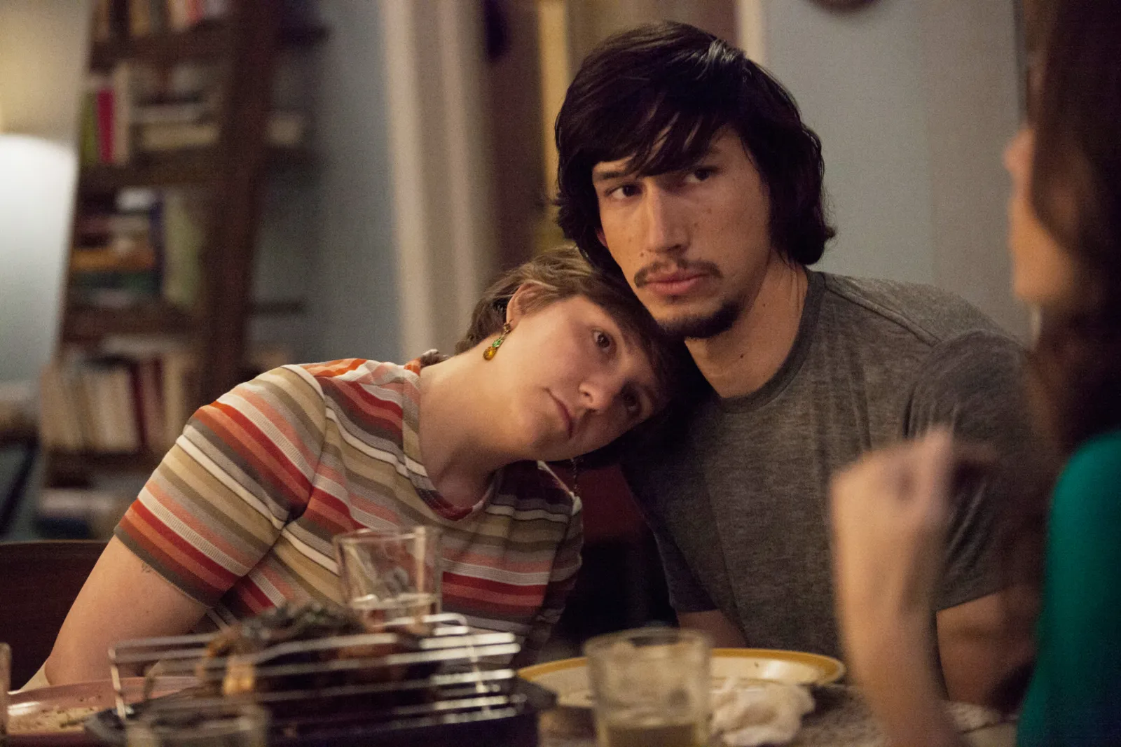 Image may contain Adam Driver Lena Dunham Face Head Person Photography Portrait Adult People and Indoors