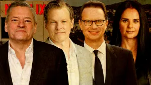 L-R: Ted Sarandos, Greg Peters, Peter Rice and Bela Bajaria