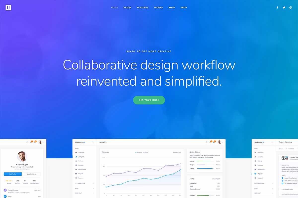 Uncode landing page WordPress themes