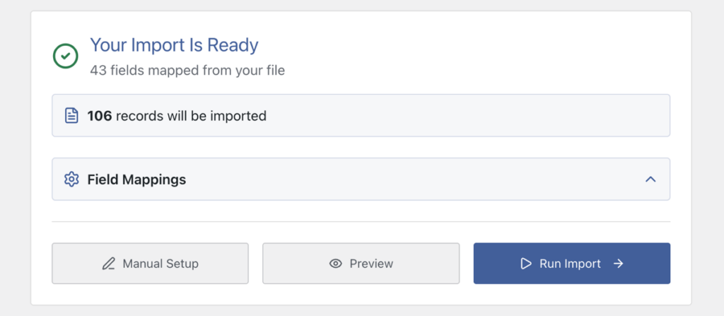 WP All Import automatic mapping final step