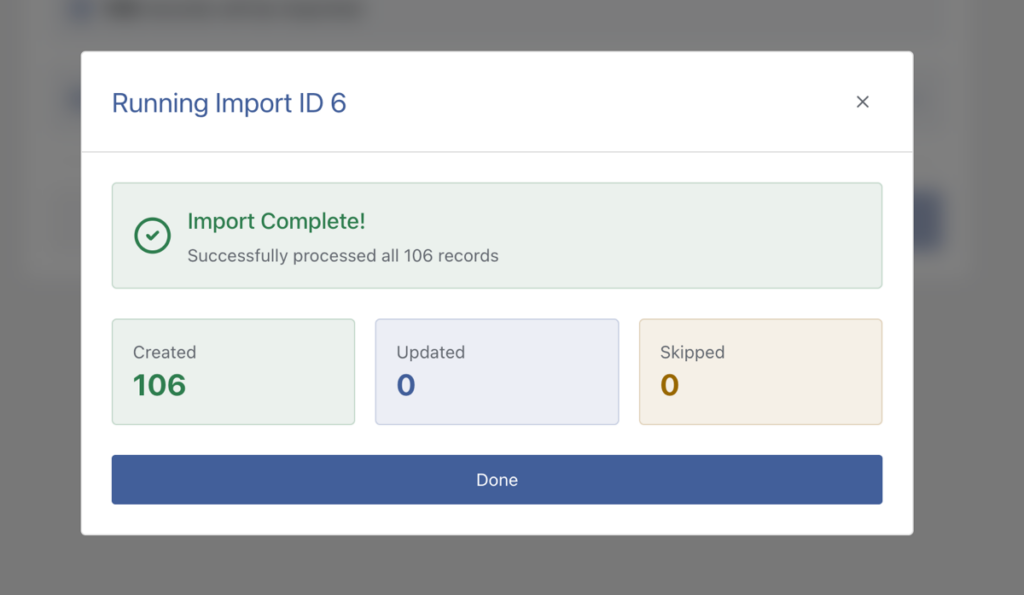 WP All Import complete