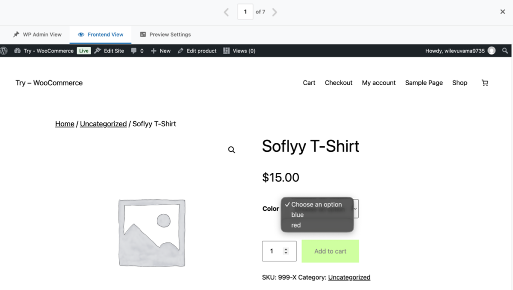 WP All Import preview variable product