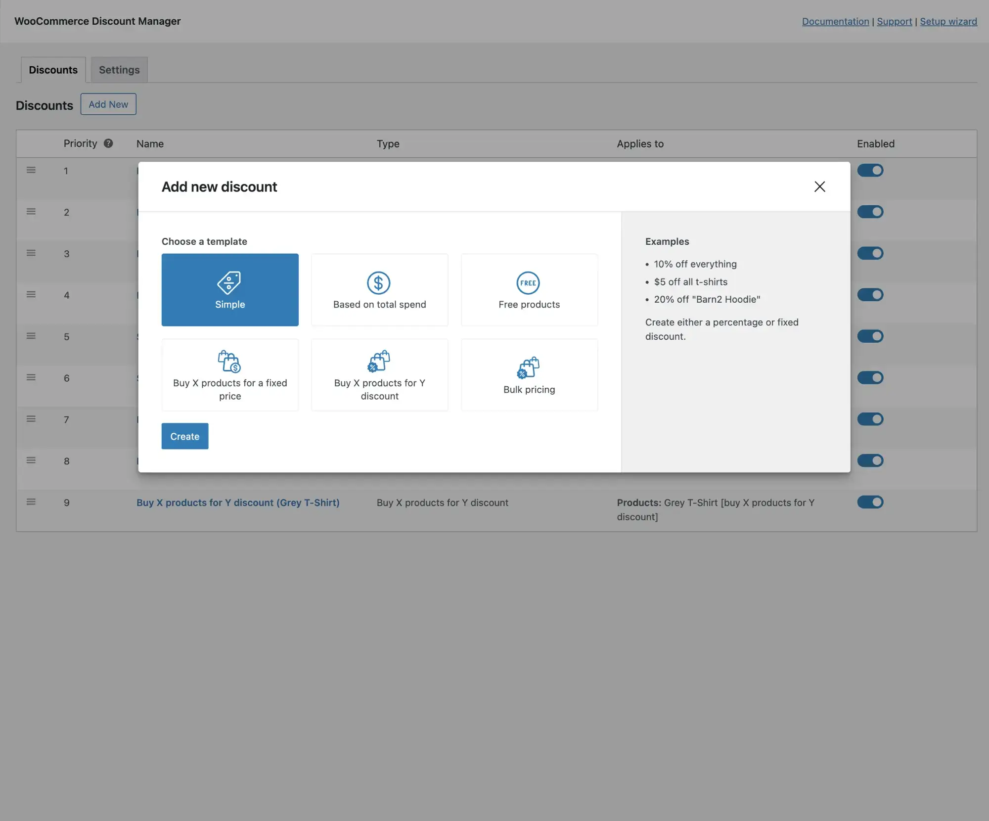To create a new discount in WooCommerce, choose from 6 flexible discount types
