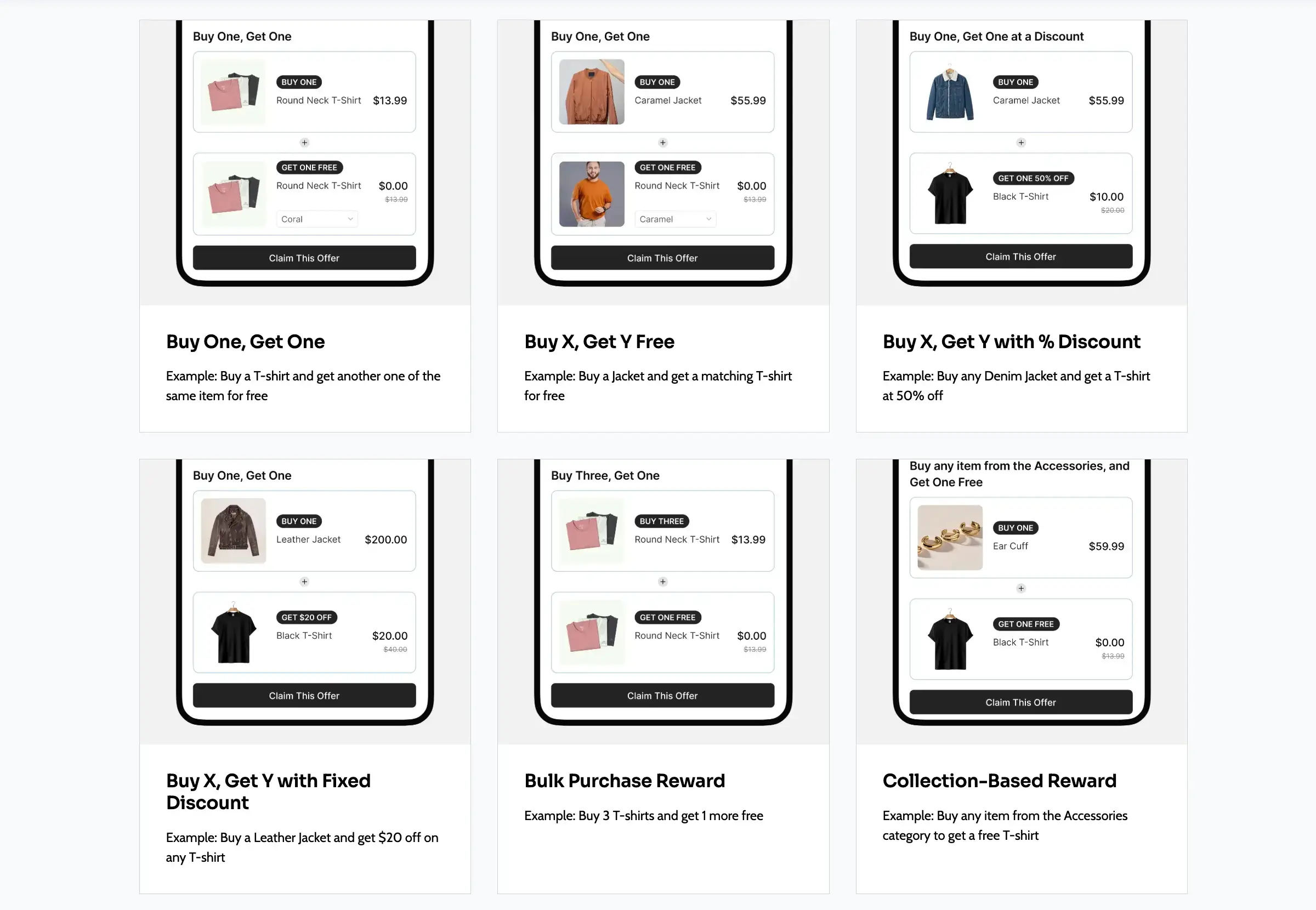 WooCommerce bogo types