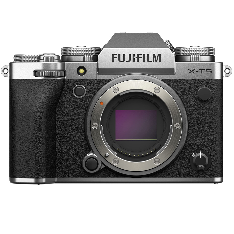 Fujifilm X-T5 on a white background
