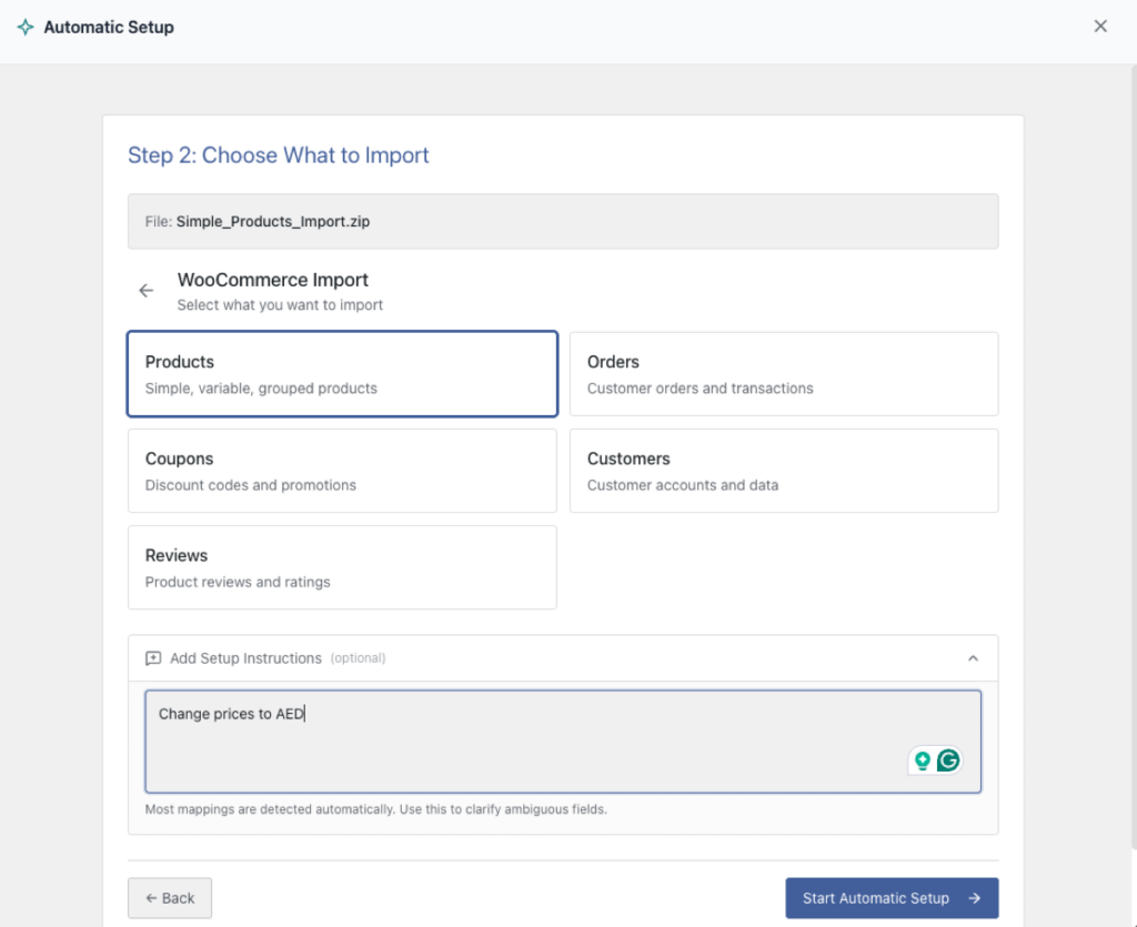 add system instructions for automatic mapping