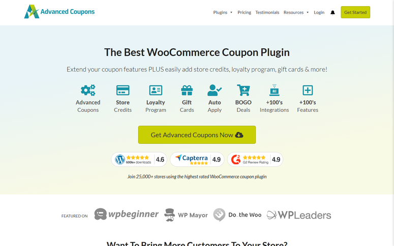 Advanced Coupons homepage