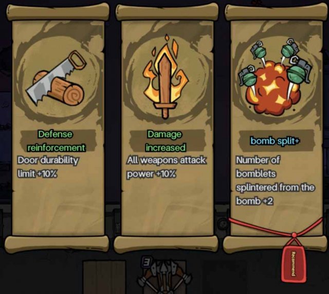 three different boons with upgrades