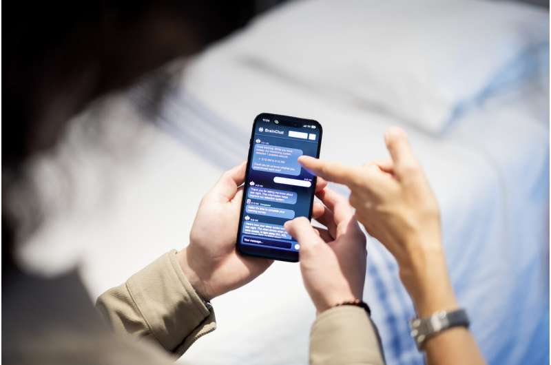AI-powered application allows patients being monitored for seizures to text with brain-monitoring devices. Credit: University of Pennsylvania AI platform allows real-time conversation between patients and their medical devices