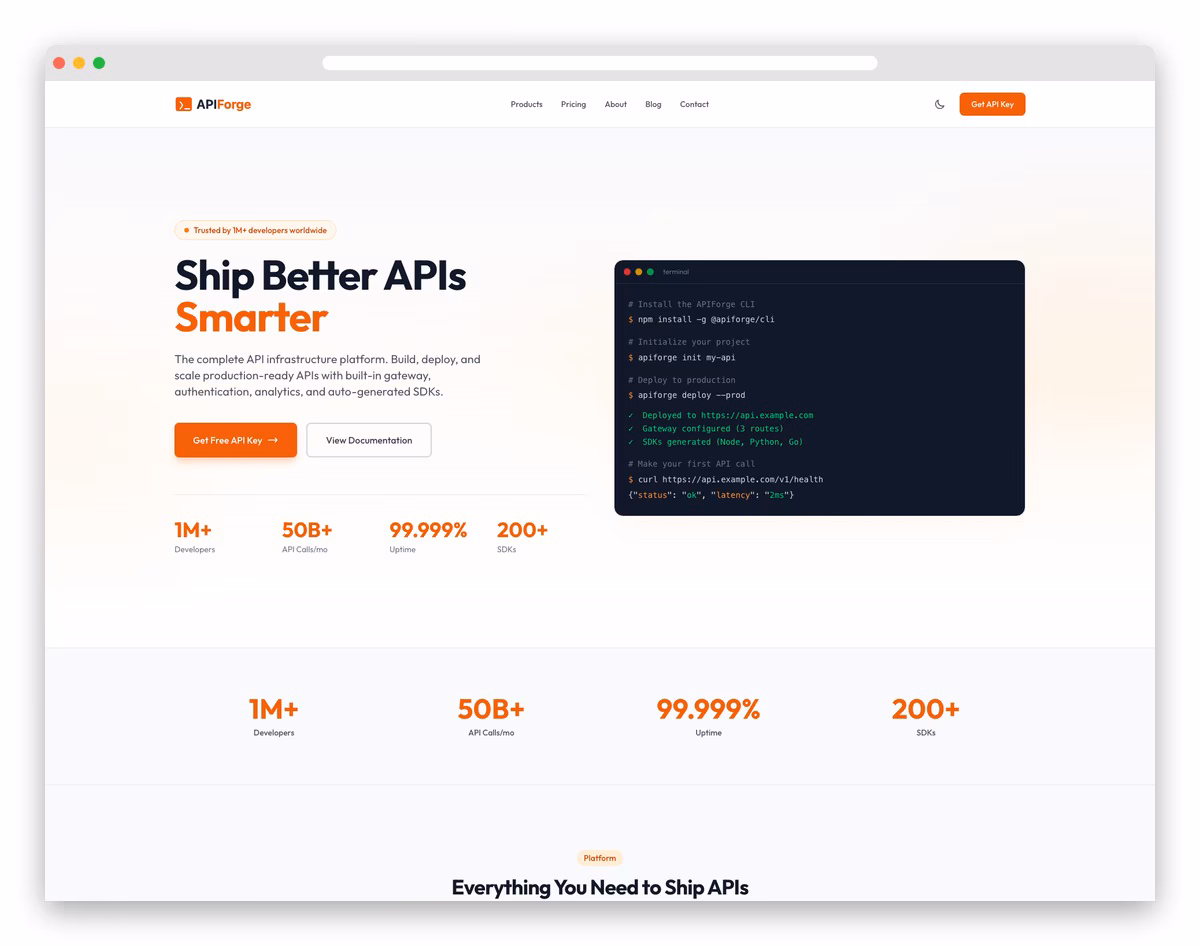 APIForge - Astro and Tailwind CSS Template