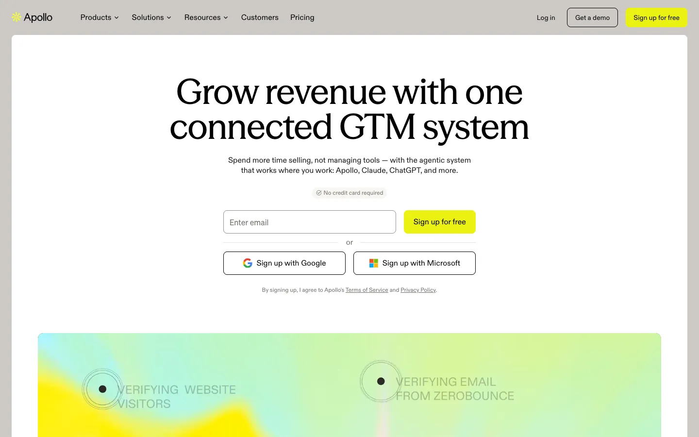 Apollo.io homepage