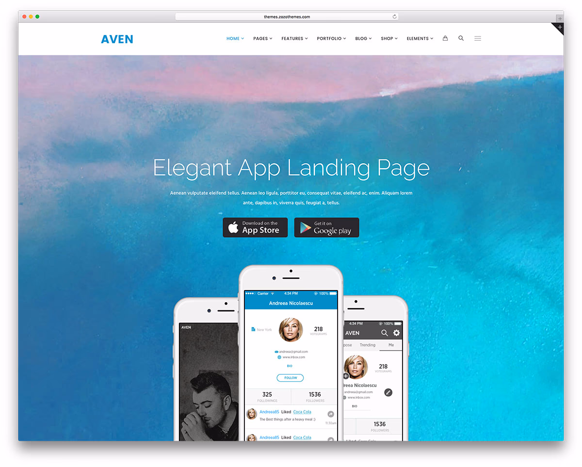 aven-app-landing-pag-website-template