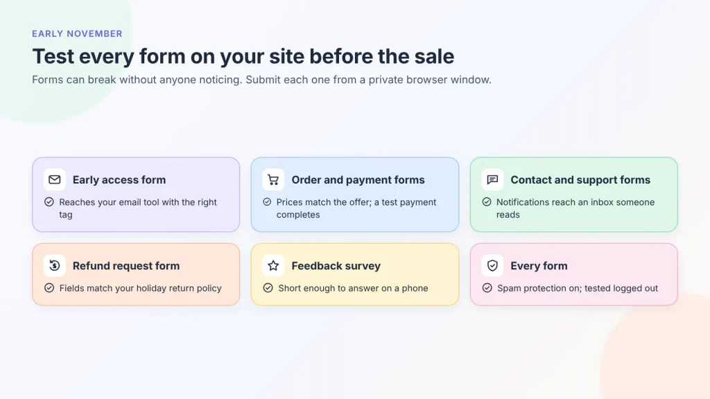 Test every form on your site