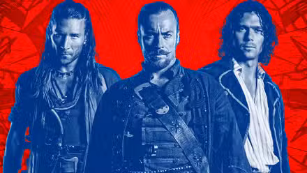 Zach McGowan, Toby Stephens, and Luke Arnold in Black Sails