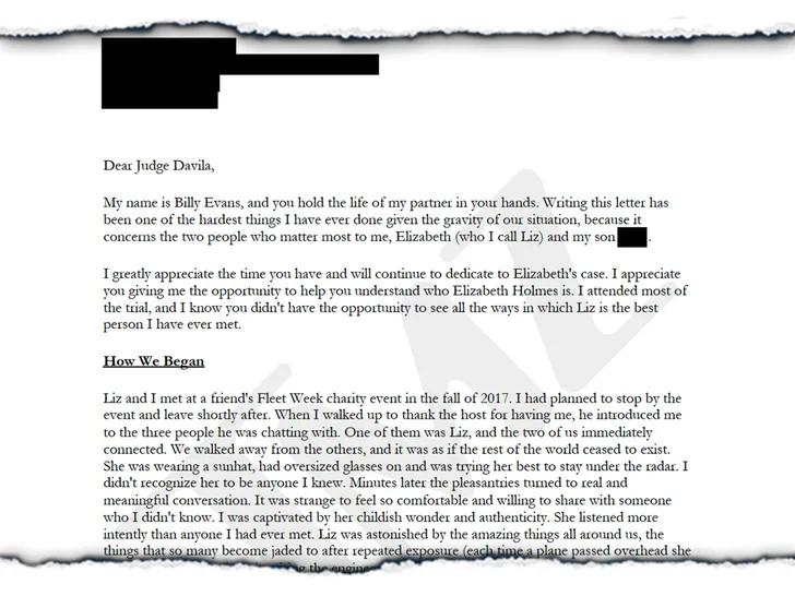 elizabeth holmes and billy evans sentencing letters redacted 1