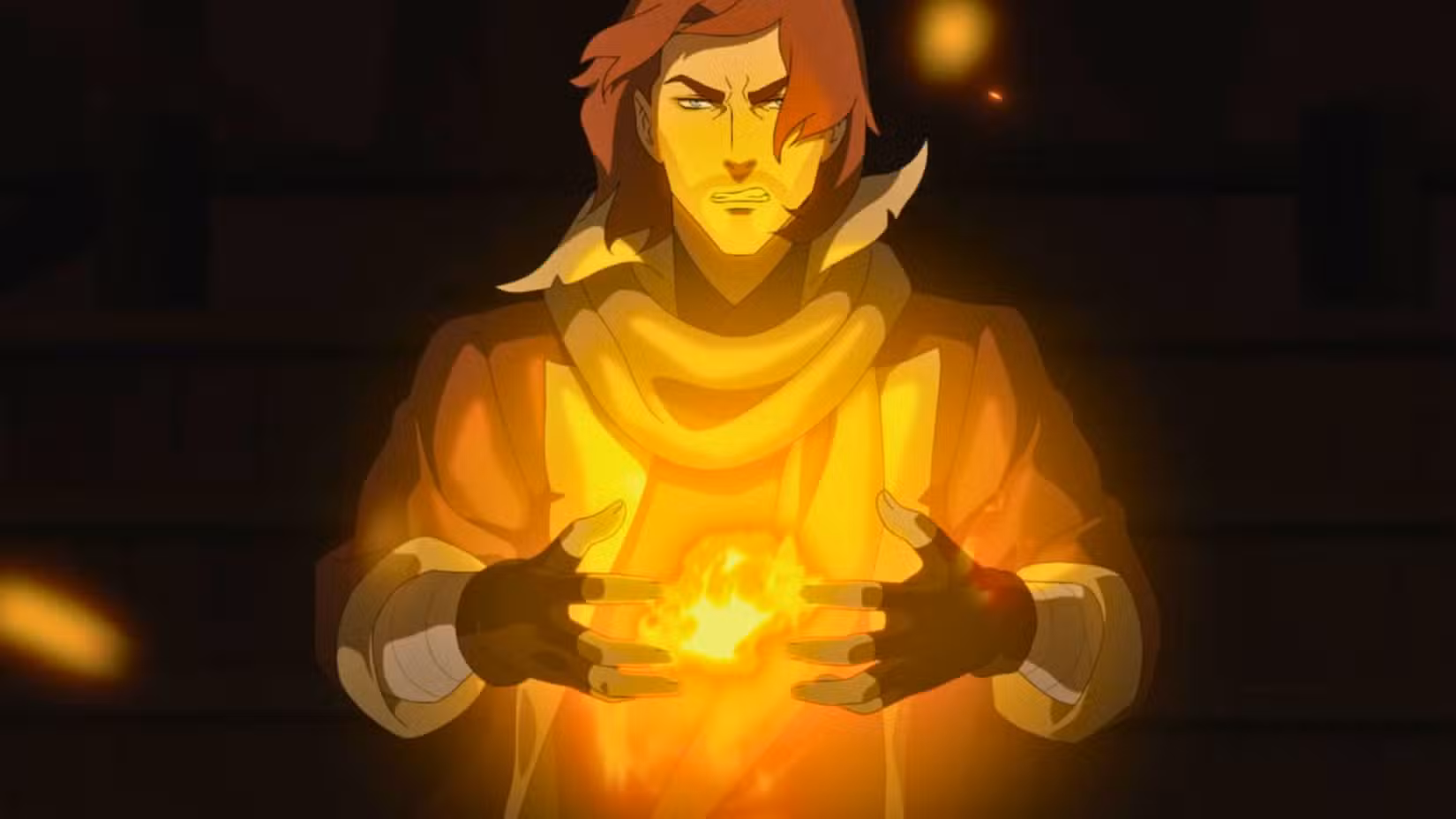 Caleb Widogast casting a fireball spell in the Mighty Nein Critical Role Amazon show